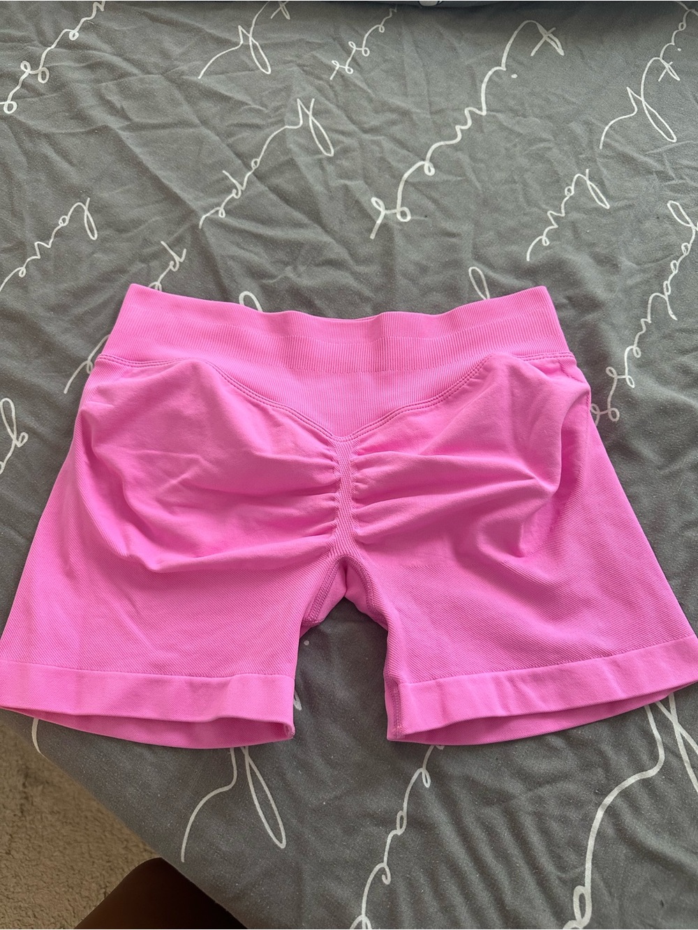 New! Bubble Gum Pink High-Waist Butt Scrunch Shorts